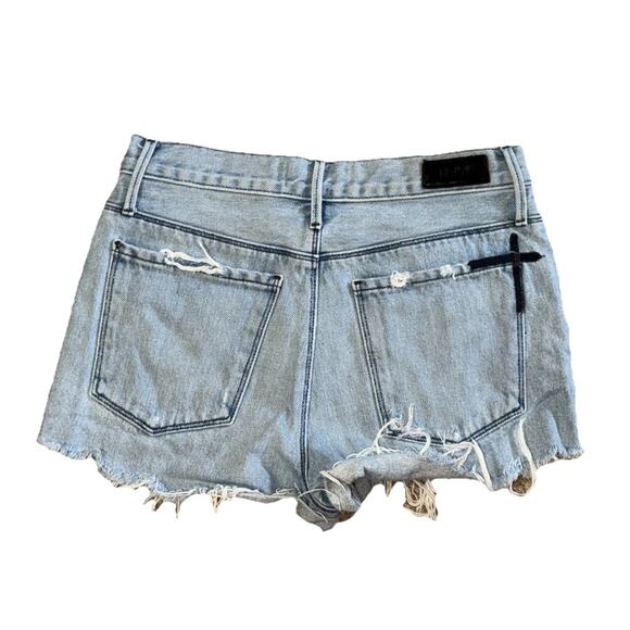 RTA Ace Cut Offs Sz 25 Denim Shorts Jean Distressed Light Wash High Rise Cotton - Picture 2 of 10